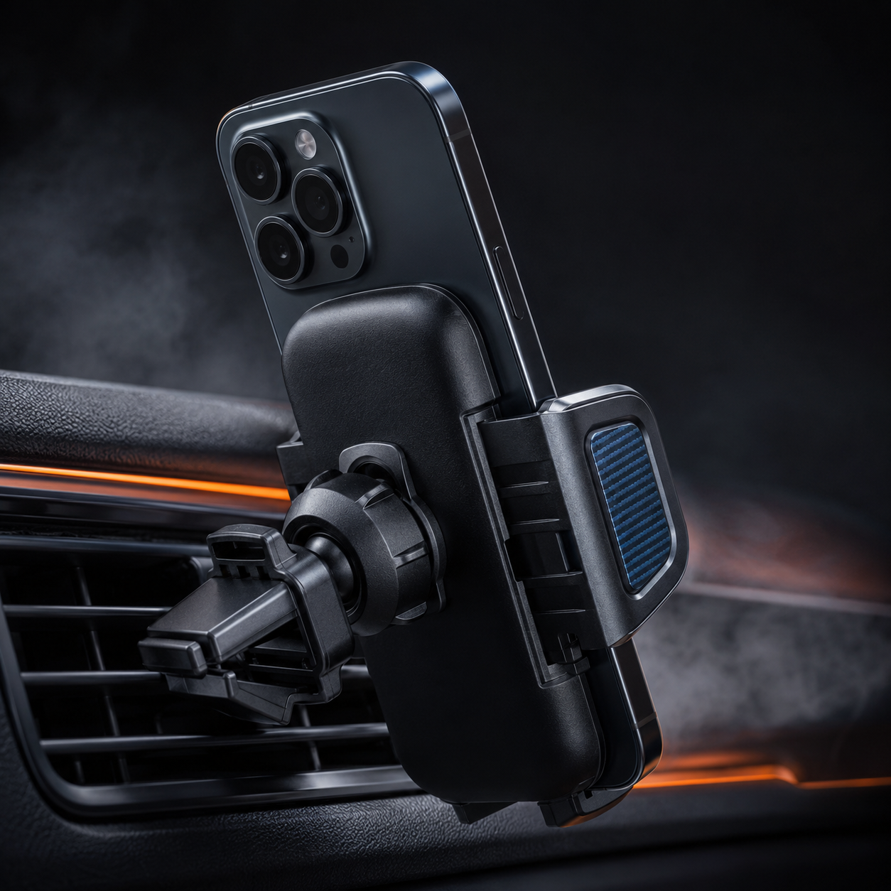 Support Téléphone Voiture à Pince — Stable & Universel