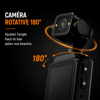 Caméra de poche 4K stabilisée – carte 64 Go incluse