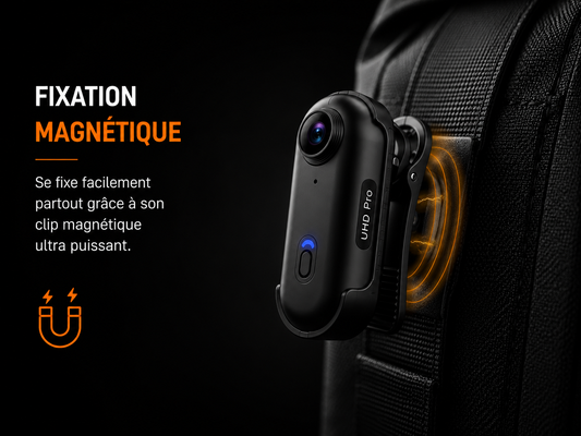 Mini caméra POV 4K magnétique – carte 64 Go incluse